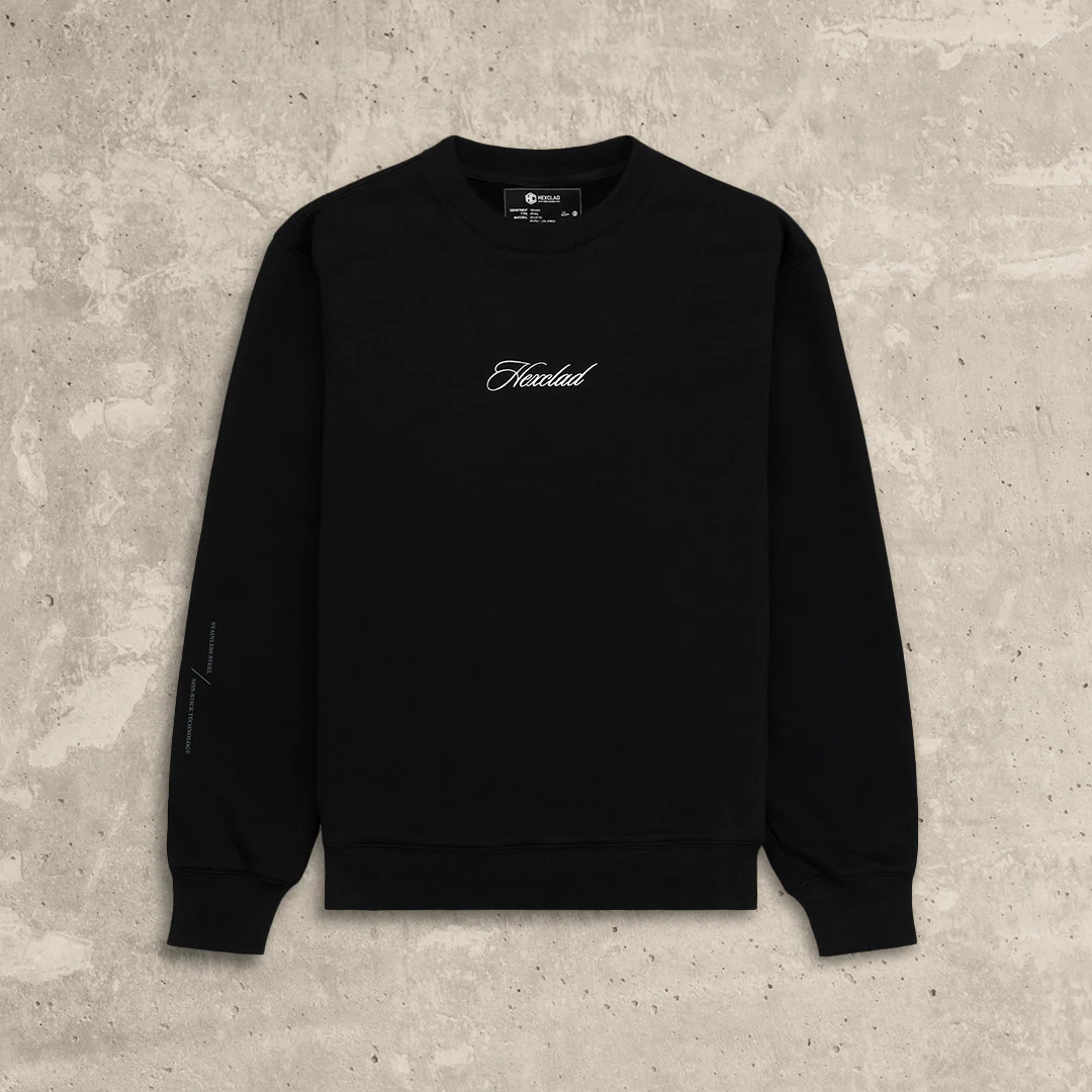 Cursive Hexclad Unisex Crew Neck Sweatshirt - Image 4