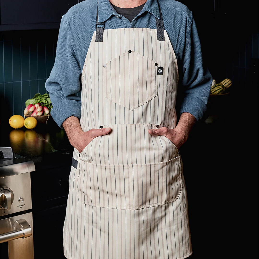 Eco Modern Apron (Pinstripe, Cream) - Image 2
